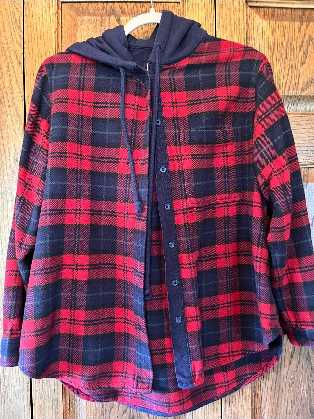 Men hooded flannel